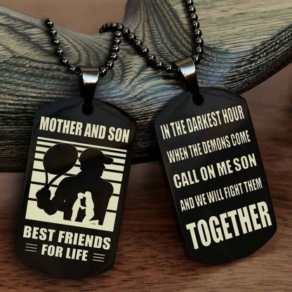 Sport Personalized Double Sided Dog Tag Father And Son Best Friend For Life - Call On Me Son