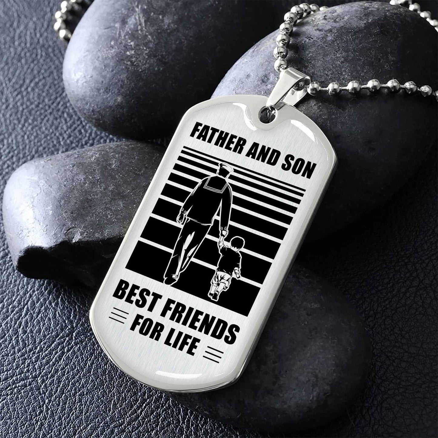 Biker Military Chain Silver Plated 18K Gold Plated Father And Son Best Friend For Life Gift For Your Son
