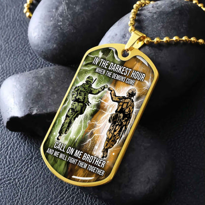 DRB Military Chain Silver Plated 18K Gold Plated Silver Plated Call On Me Brother And We Will Fight Them Together