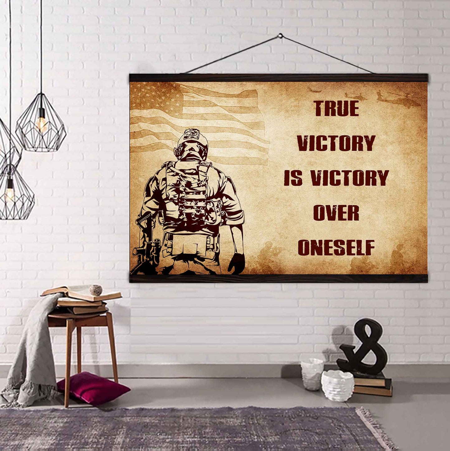 Soldier Poster Canvas True Victory Is Victory Over Oneself Gift For Your Friend