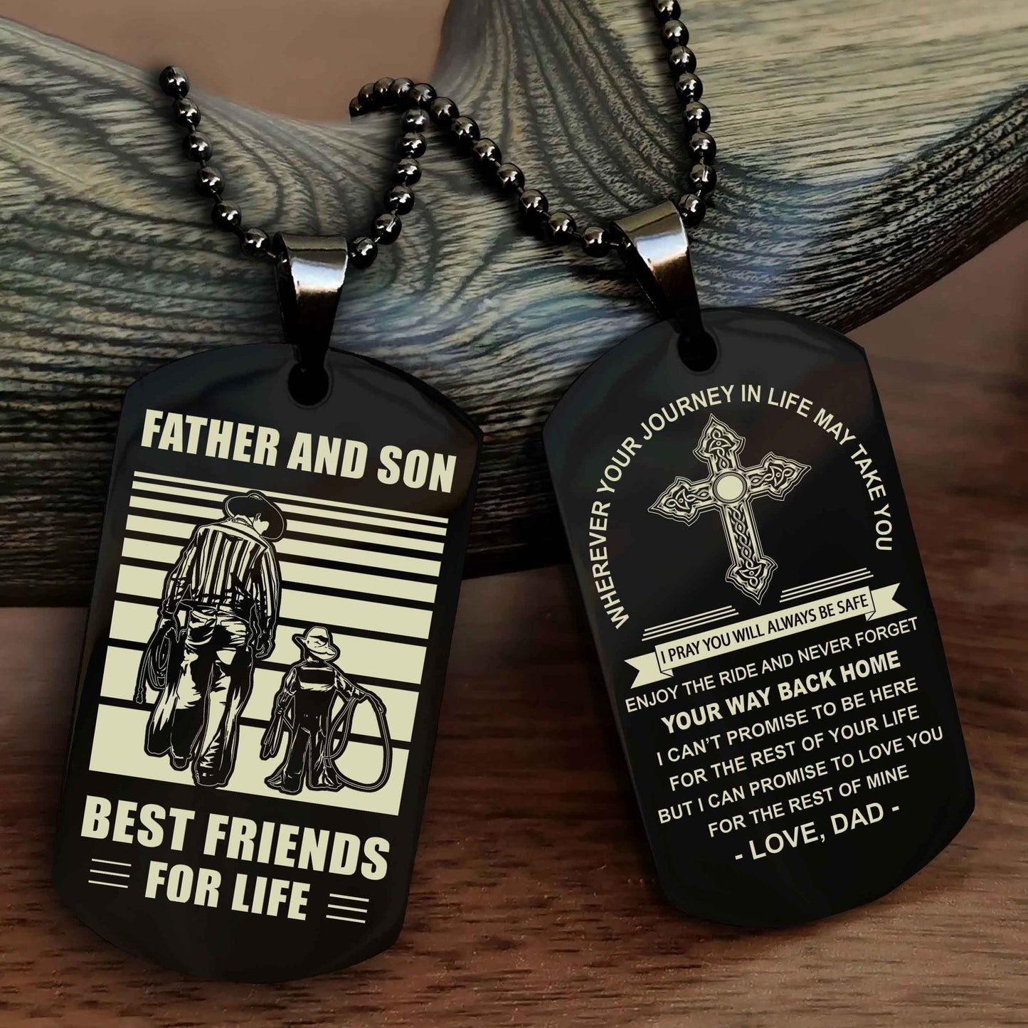 Knight Templar Cross Double Sided Dog Tag Father And Son Best Friend For Life - Gift For Son Never Forget Your Way Back Home
