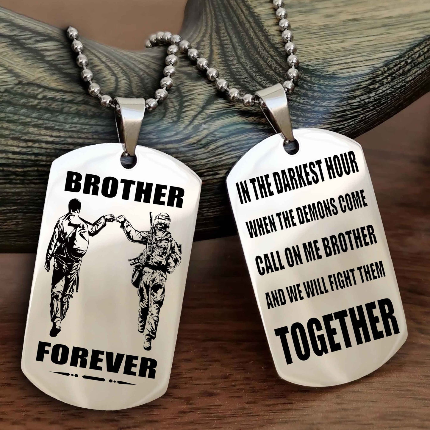 Soldier-Navy Personalized Double Sided Dog Tag For My Brother - Call On Me Brother And We Will Fight Them Together Gift For Your Friend
