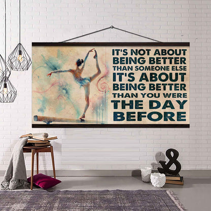 Water Color Woman Basketball Poster Canvas It Is Not About Being Better Than Someone Else Gift For Your Loving Woman