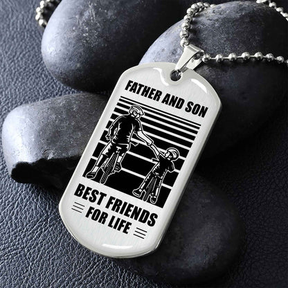 Military Chain Silver Plated 18K Gold Plated Father And Son Best Friend For Life Gift For Your Son