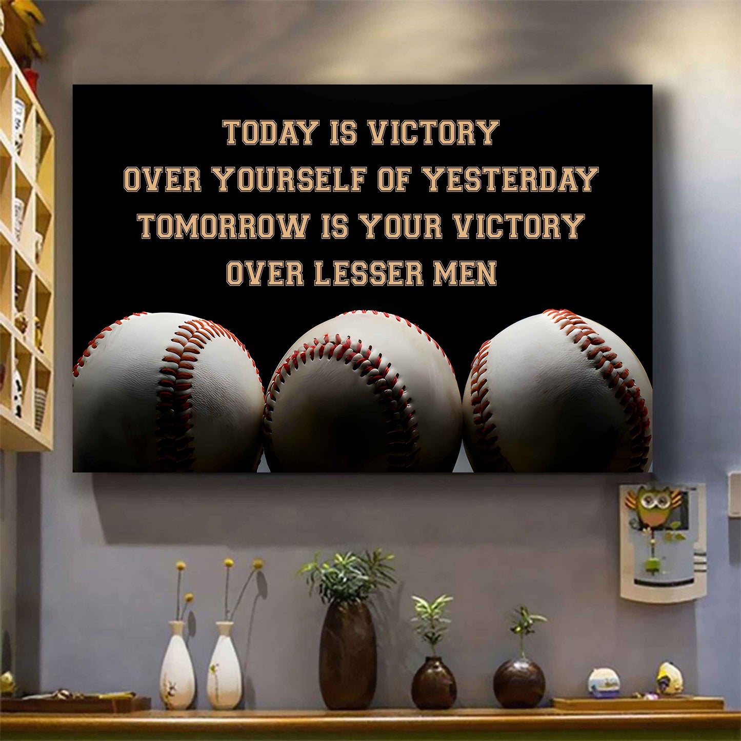 Sport Poster Canvas Today Is Victory Over Your Self Best Gift With Motivation Quotes