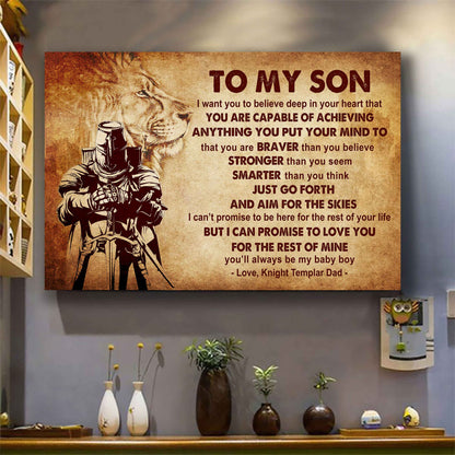 New Version Warrior Poster Canvas Just Go Forth And Aim For The Skies From Dad To Son Gift For Your Son Motivational Quotes