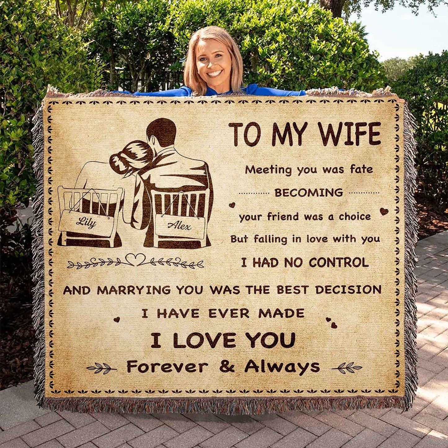 To My Wife Woven Blanket Meeting You Was Fate I Love You Forever And Always Gift For Your Wife