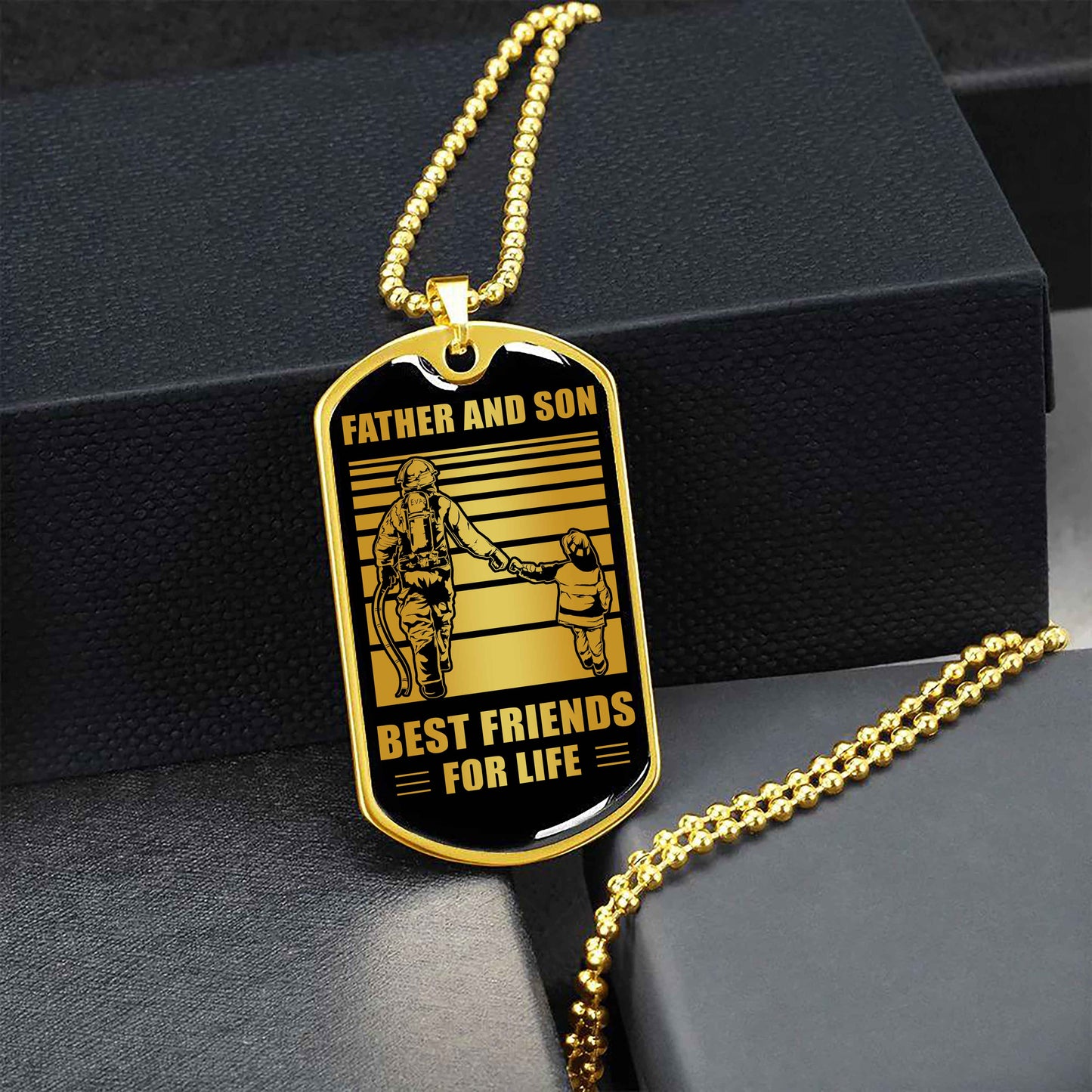Viking Military Chain Silver Plated 18K Gold Plated Father And Son Best Friend For Life Gift For Your Son