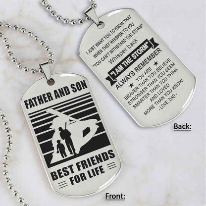Silver Version Basketball Personalized Double Sided Dog Tag Father And Son Best Friends For Life  Message on the back side