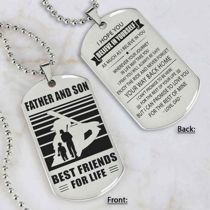 Silver Version Basketball Personalized Double Sided Dog Tag Father And Son Best Friends For Life  Message on the back side