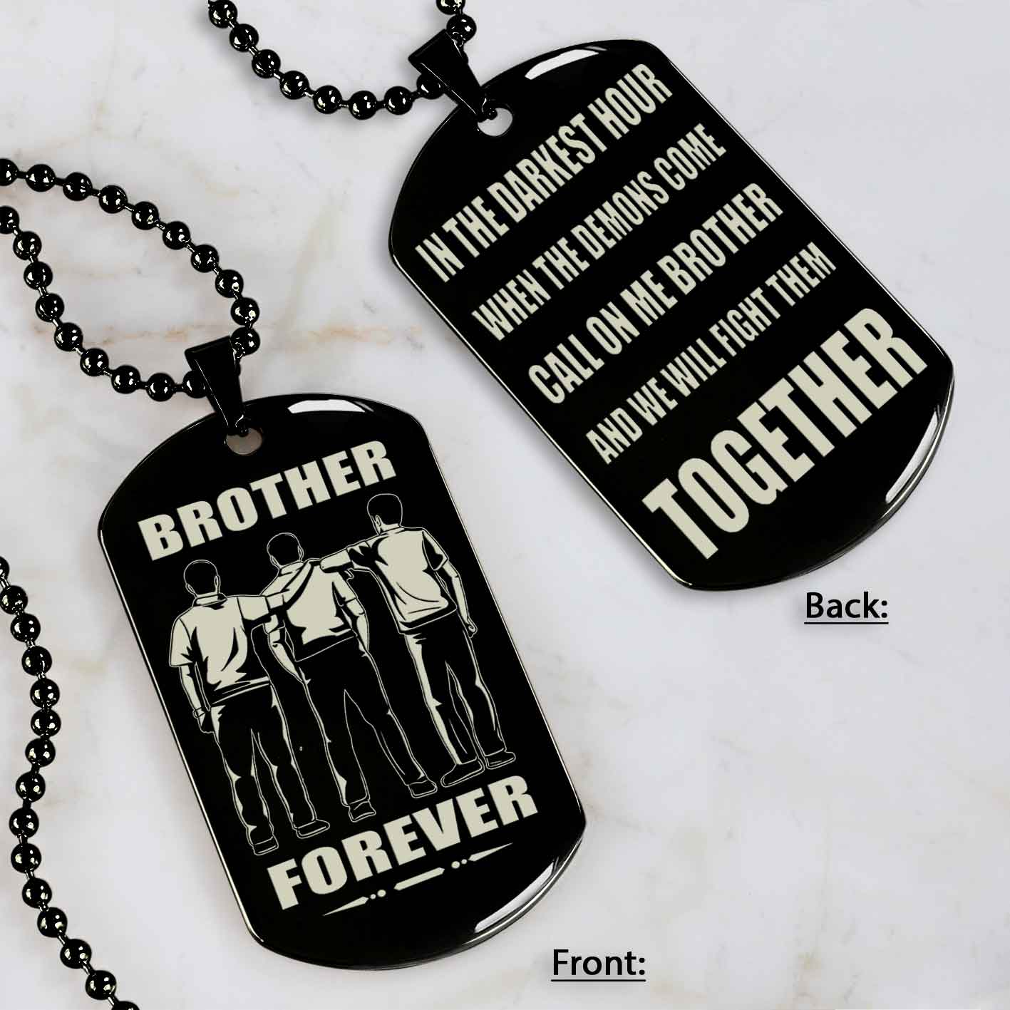 All Team engraved double sided dog tag call on me brother gift for brother dog tag for brother