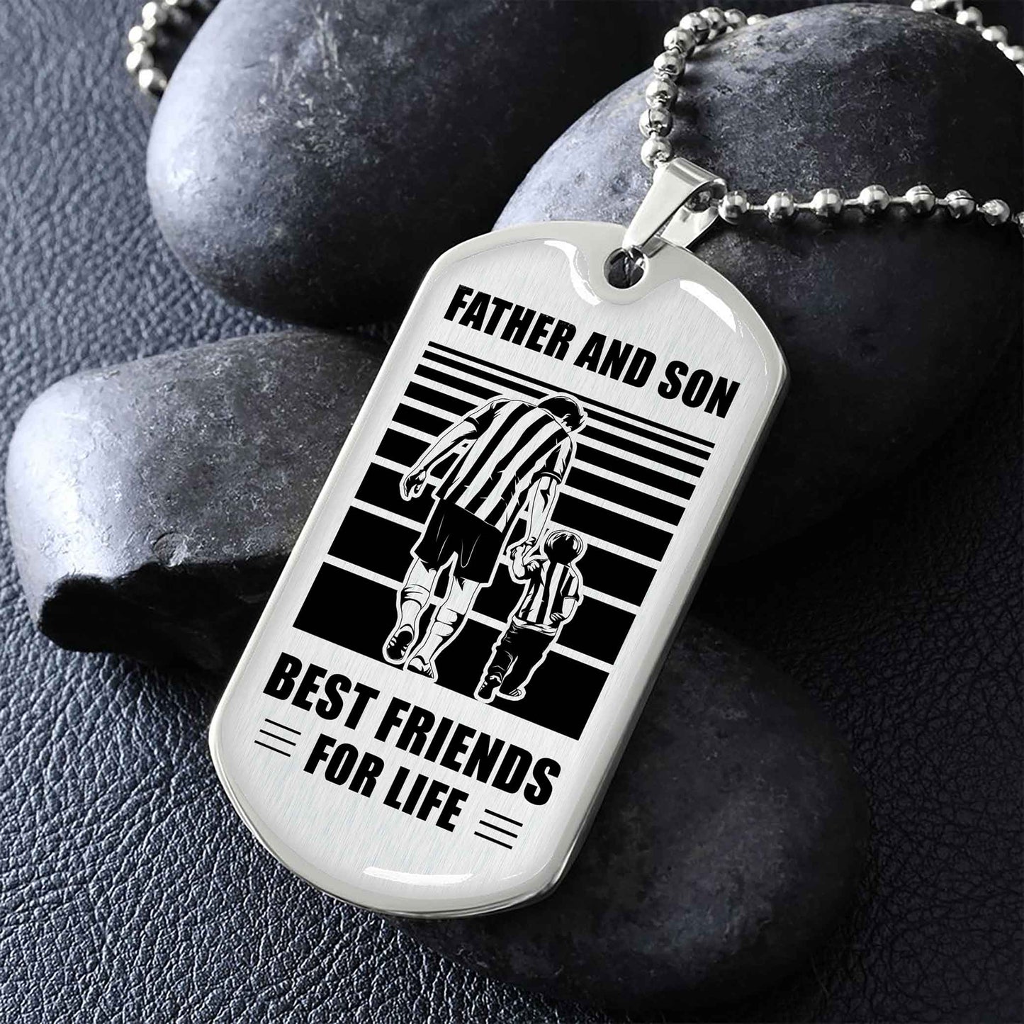 Biker Military Chain Silver Plated 18K Gold Plated Father And Son Best Friend For Life Gift For Your Son