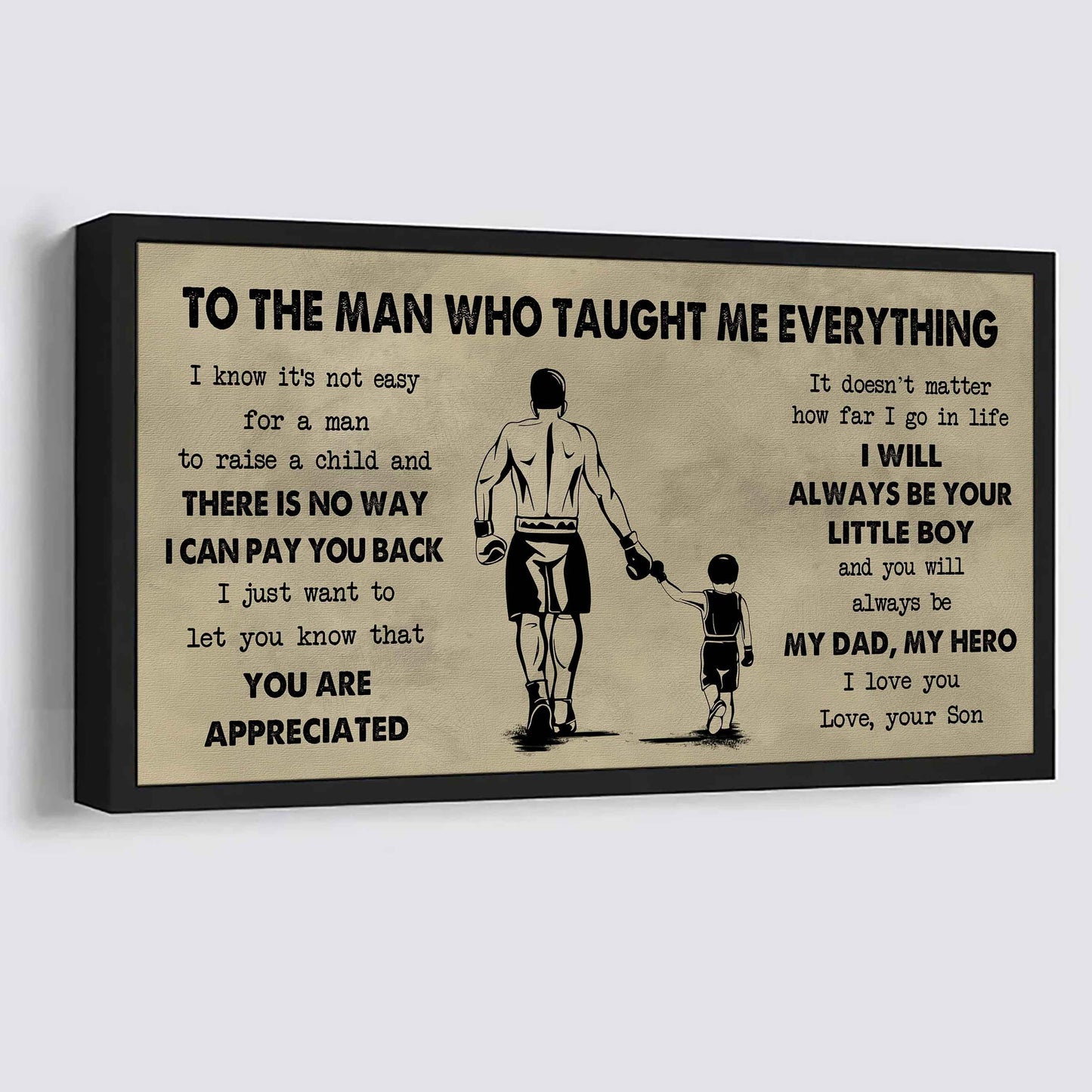 Sport-Family To The Man Who Taught Me Everything - You Will Always Be My Hero Poster Canvas Gift For Father - Photo Upload