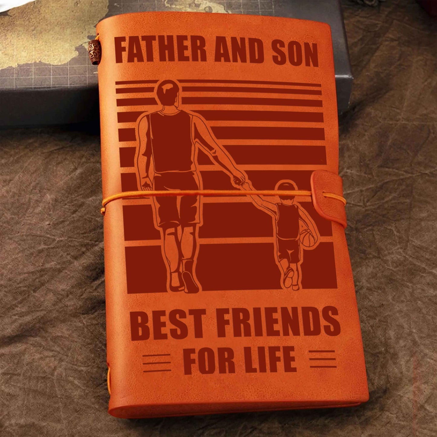 Family Customizable vintage journal notebook, Father And Son Best Friend For Life Vintagegift For Father Day