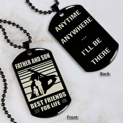 Basketball Personalized Double Sided Dog Tag Father And Son Best Friends For Life Message on the back side New Version