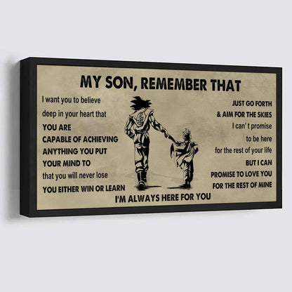 Personalized DRB Poster Canvas - My Son Remember That You Will Never Lose You Either Win Or Learn
