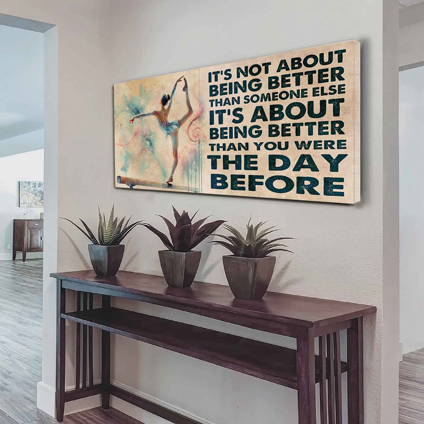 Water Color Woman SWIMMING Poster Canvas It Is Not About Being Better Than Someone Else Gift For Your Loving Woman