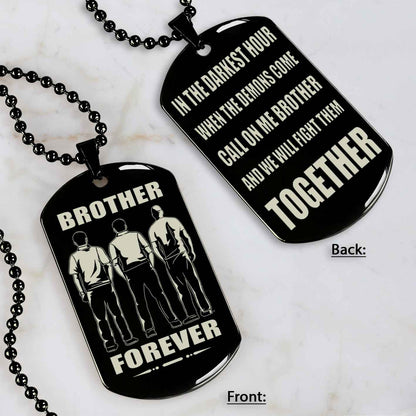 All Team engraved double sided dog tag call on me brother gift for brother dog tag for brother