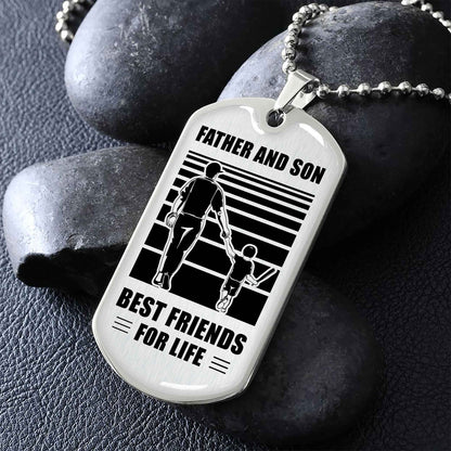 PC-GH Military Chain Silver Plated 18K Gold Plated Father And Son Best Friend For Life Gift For Your Son