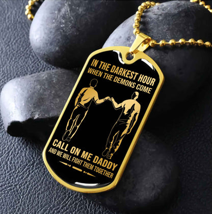 DRB Military Chain Silver Plated 18K Gold Plated Call On Me Daddy Gift For Your Dad