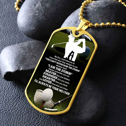 Sport Military Chain 18K Gold Plated Silver Plated To My Son From Mom Motivation Message I Will Always Be Your No 1 Fan