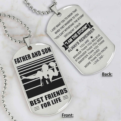 Silver Version Basketball Personalized Double Sided Dog Tag Father And Son Best Friends For Life  Message on the back side