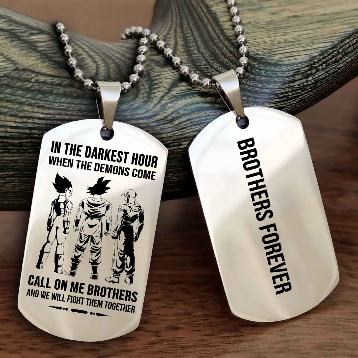 Viking customizable engraved black dog tag double sided gift from brother, brother forevers