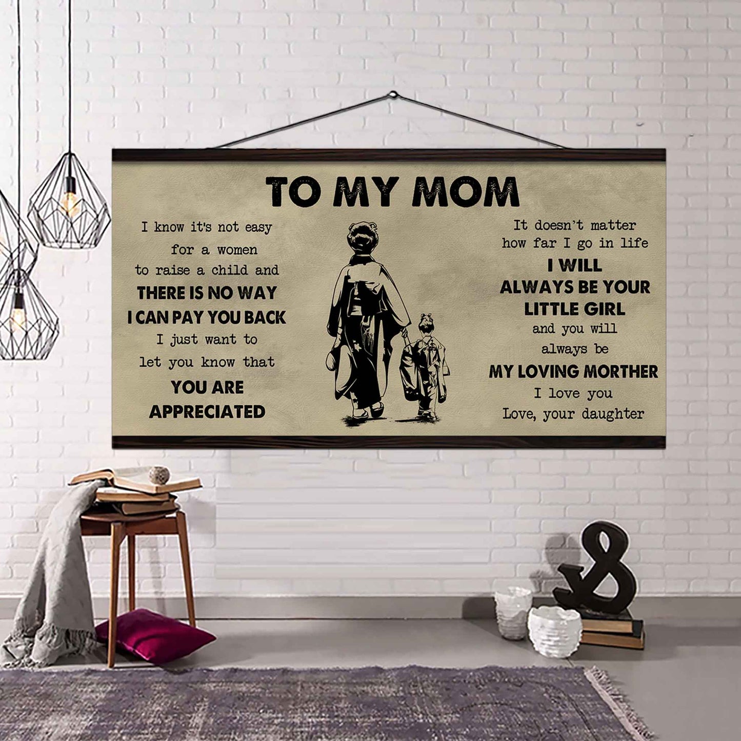 Family Child Poster Canvas To My Mom I Know It's Not Easy To Raise - I Will Always Be Your Little Boy