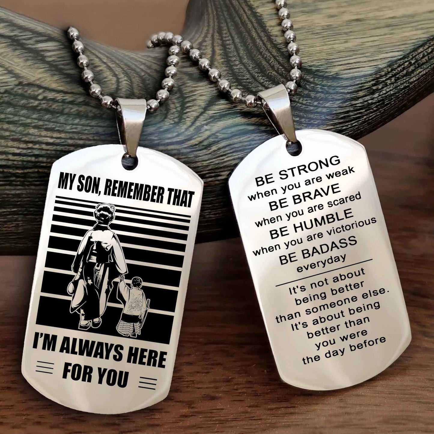 Double side Dog Tag My Son Remember That From Mom To Son With Message On The Back Gift For Your Son