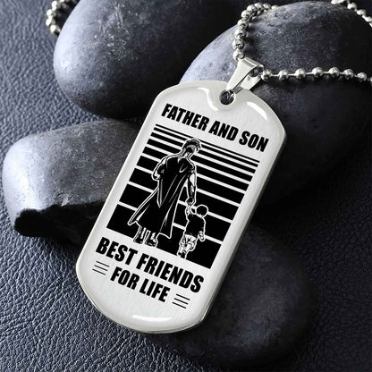 Spartan Military Chain Silver Plated 18K Gold Plated Father And Son Best Friend For Life Gift For Your Son