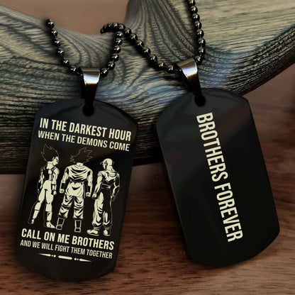 Viking customizable engraved black dog tag double sided gift from brother, brother forevers