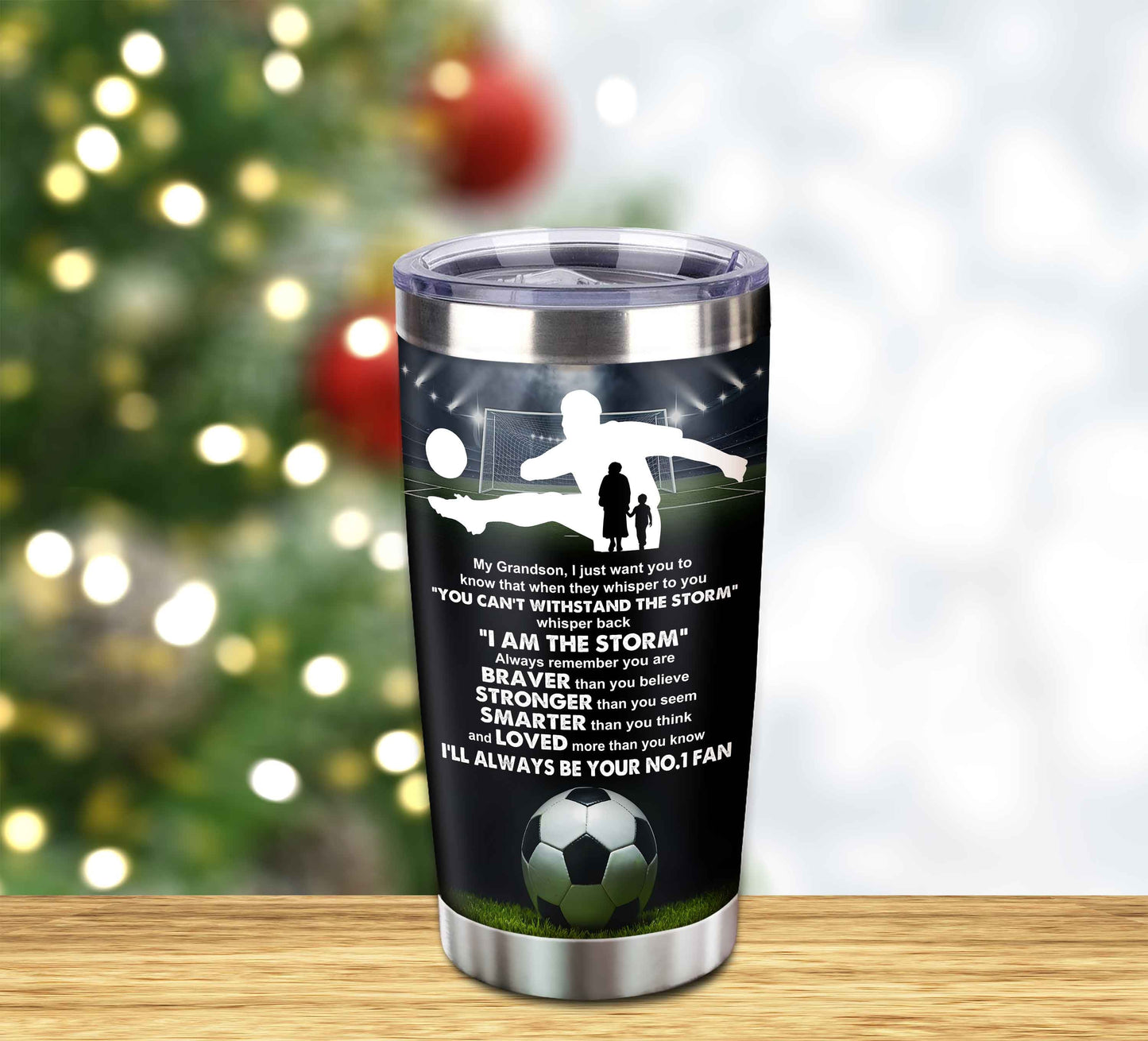 Customizable Tumbler To My Grandson With Inspriration Quotes From Grandpa And Grandma