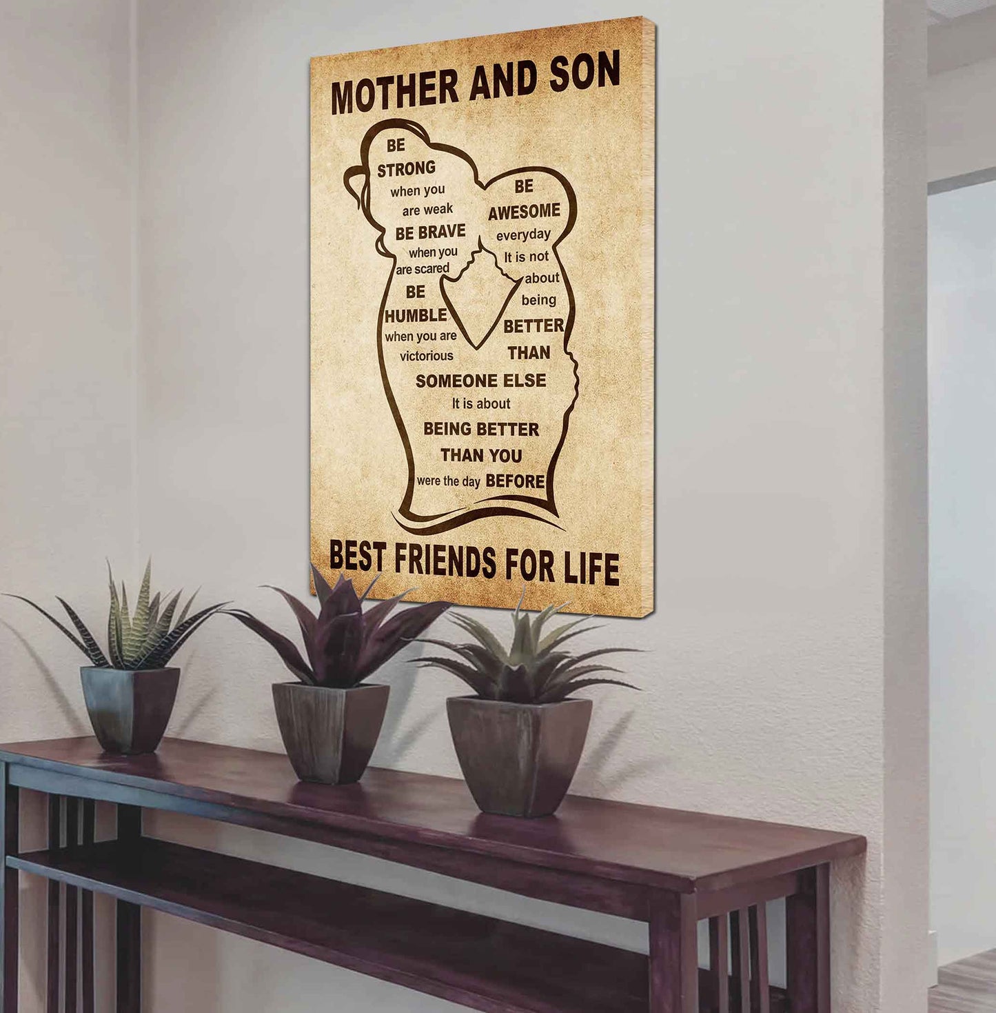 Personalized Family Poster Canvas Mother And Son Best Friend For Life Gift From Mom Gift For Your Son With Motivational Message