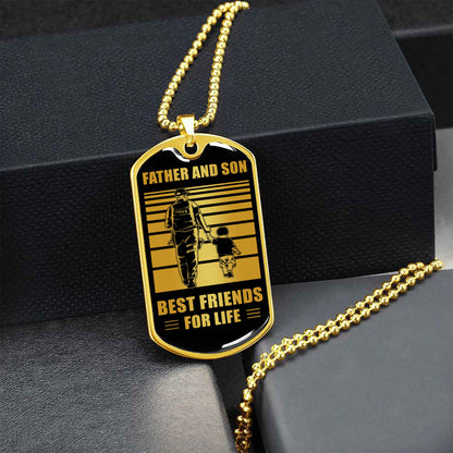Soldier Military Chain Silver Plated 18K Gold Plated Father And Son Best Friend For Life Gift For Your Son