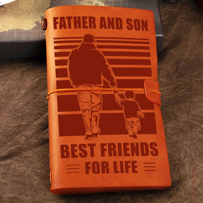 Family Customizable vintage journal notebook, Father And Son Best Friend For Life Vintagegift For Father Day