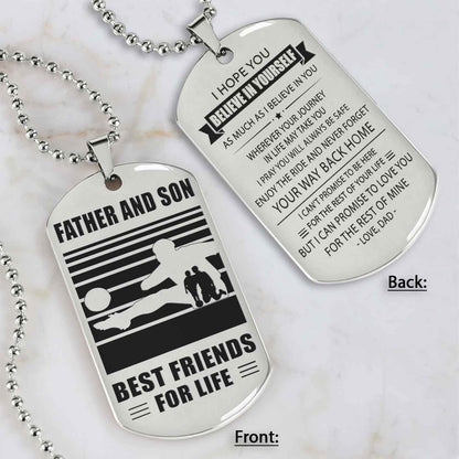 Silver Version Basketball Personalized Double Sided Dog Tag Father And Son Best Friends For Life  Message on the back side
