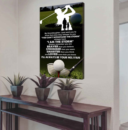 Baketball Poster Canvas Grandma To Granddaughter - Whisper Back I Am The Storm I Will Always Your No 1 Fan
