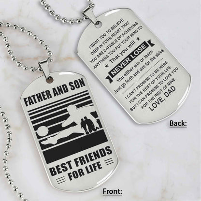 Silver Version Basketball Personalized Double Sided Dog Tag Father And Son Best Friends For Life  Message on the back side