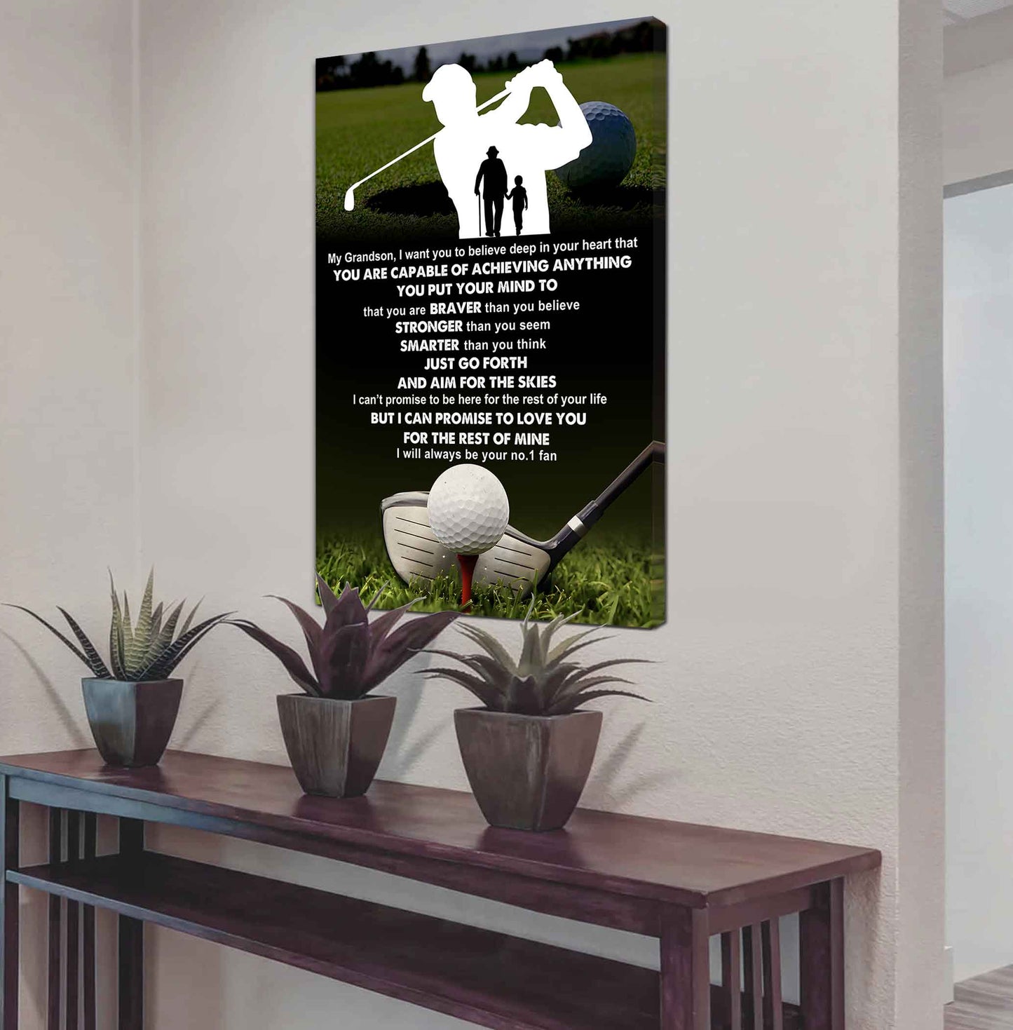 Baseball Poster Canvas Grandpa To Grandson - That You Are Braver Than You Believe You Are Capable Of I Will Always Your No 1 Fan