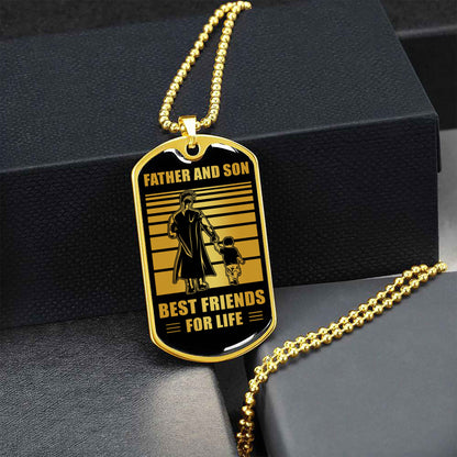 Samurai Military Chain Silver Plated 18K Gold Plated Father And Son Best Friend For Life Gift For Your Son