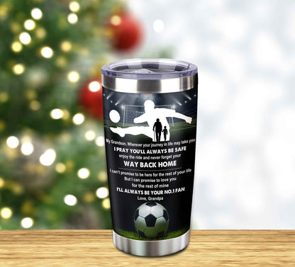 Customizable Tumbler To My Grandson With Inspriration Quotes From Grandpa And Grandma