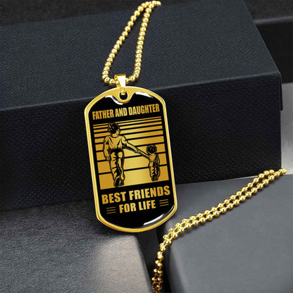 Samurai Military Chain Silver Plated 18K Gold Plated Father And Son Best Friend For Life Gift For Your Son
