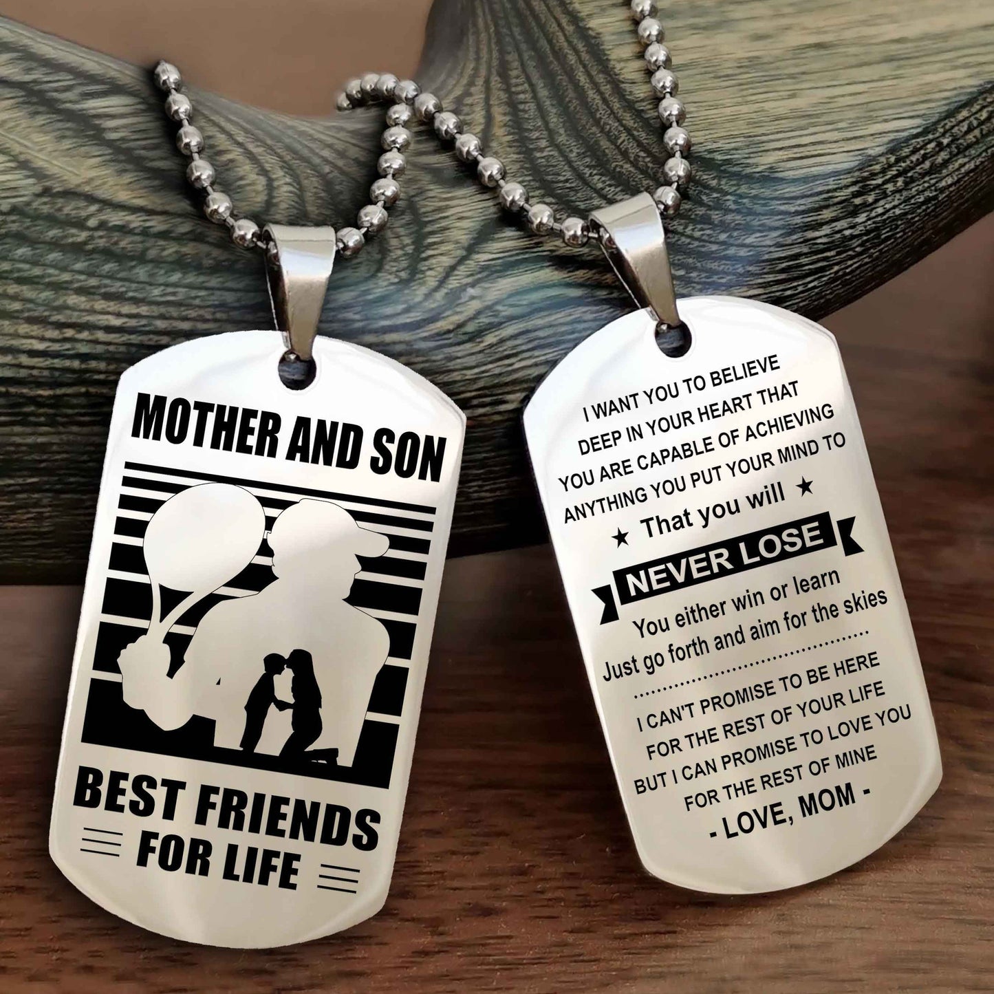 Sport Personalized Double Sided Dog Tag Father And Son Best Friend For Life - You Will Never Lose You Either Win Or Learn