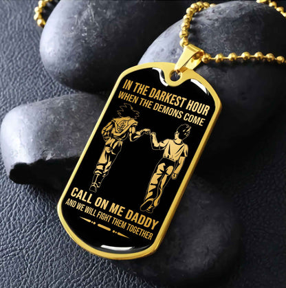 DRB Military Chain Silver Plated 18K Gold Plated Call On Me Daddy Gift For Your Dad