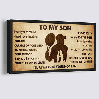 Personalized Sport Poster Canvas I'll Be Your No 1 Fan Mom To Son - You Will Never Losse You Either Win Or Learn