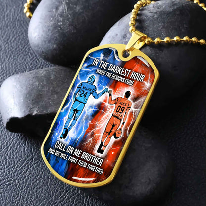 DRB Military Chain Silver Plated 18K Gold Plated Silver Plated Call On Me Brother And We Will Fight Them Together