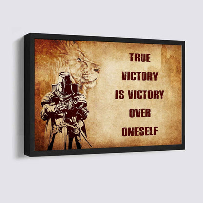 Soldier Poster Canvas True Victory Is Victory Over Oneself Gift For Your Friend