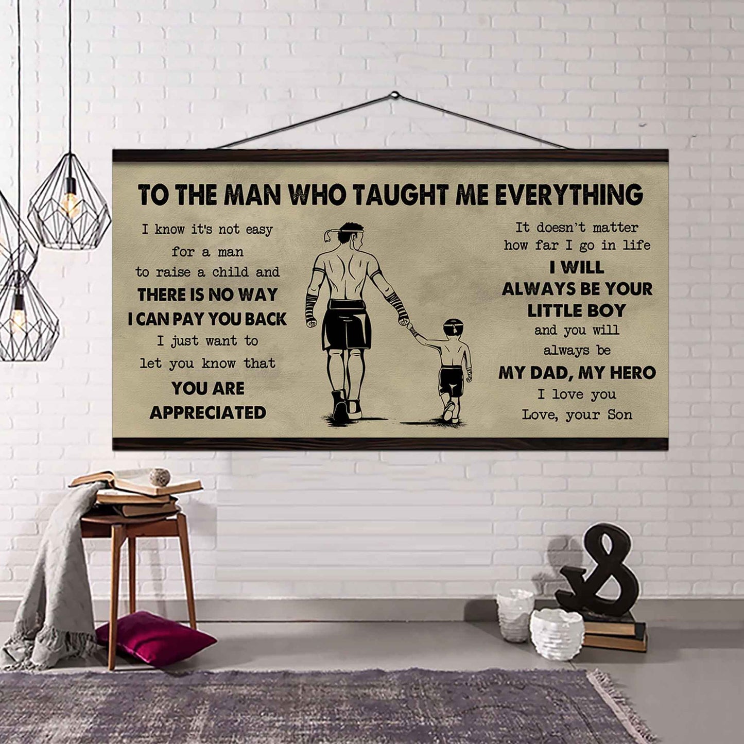 Sport-Family To The Man Who Taught Me Everything - You Will Always Be My Hero Poster Canvas Gift For Father - Photo Upload
