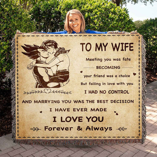To My Wife Woven Blanket Meeting You Was Fate I Love You Forever And Always Gift For Your Wife