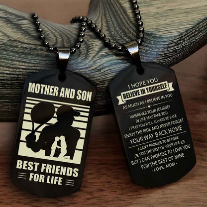 Sport Personalized Double Sided Dog Tag Father And Son Best Friend For Life - Never Forget Your Way Back Home